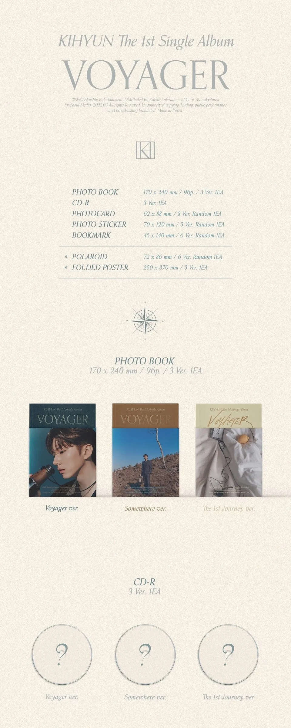 KIHYUN – 1st Single Album: VOYAGER Detail