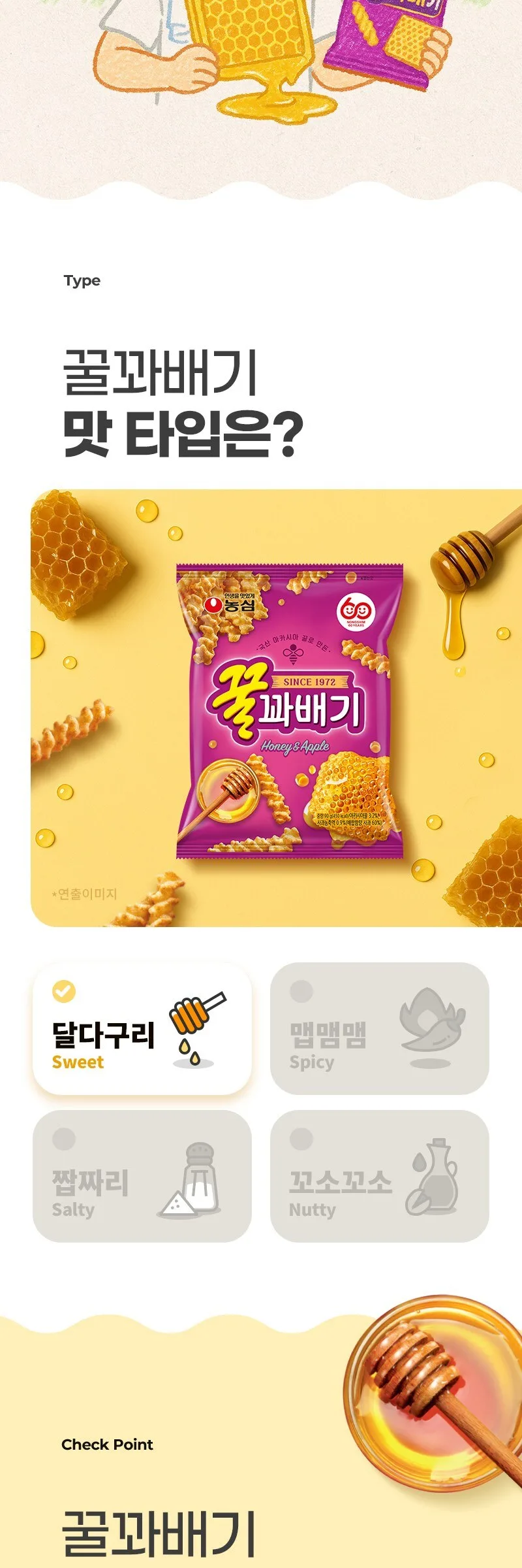 Nongshim Honey Twister 90g x 5 Packs Detail