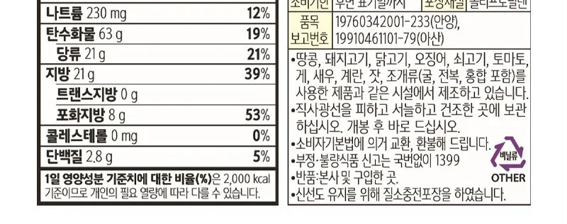 Nongshim Honey Twister 90g x 5 Packs Detail