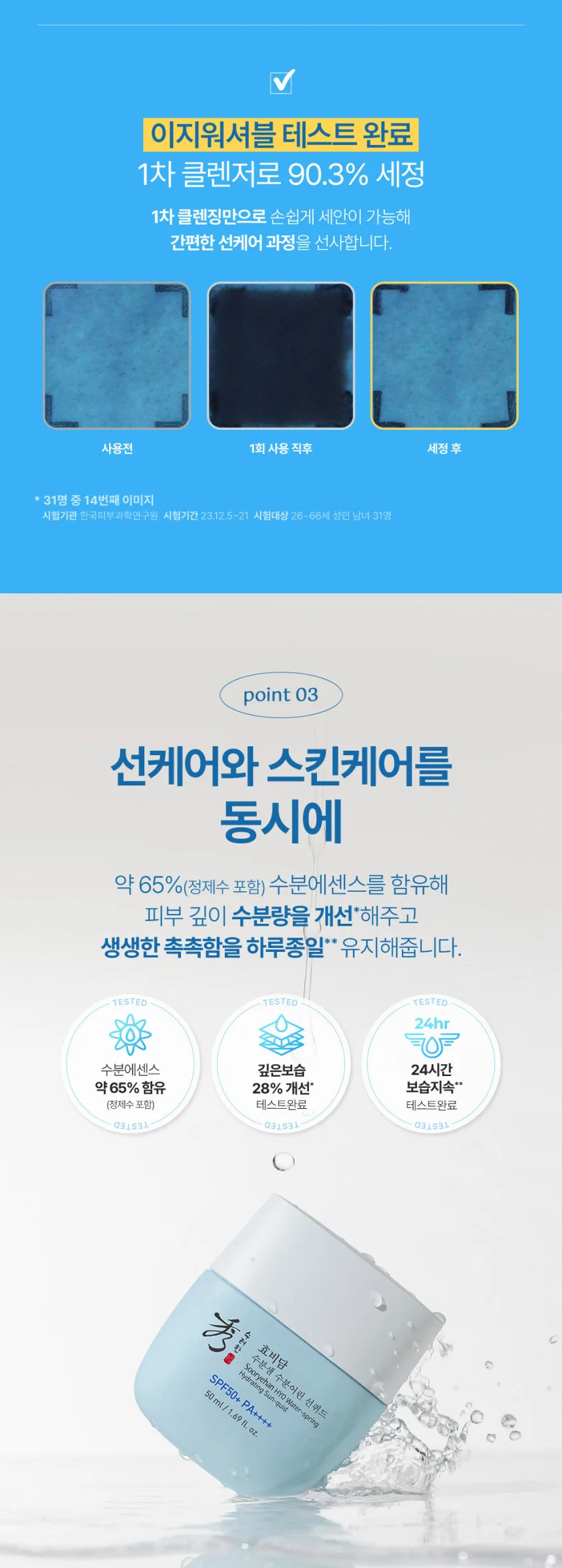 SOORYEHAN HYO Water-spring Hydrating Sun-quid 50ml Detail