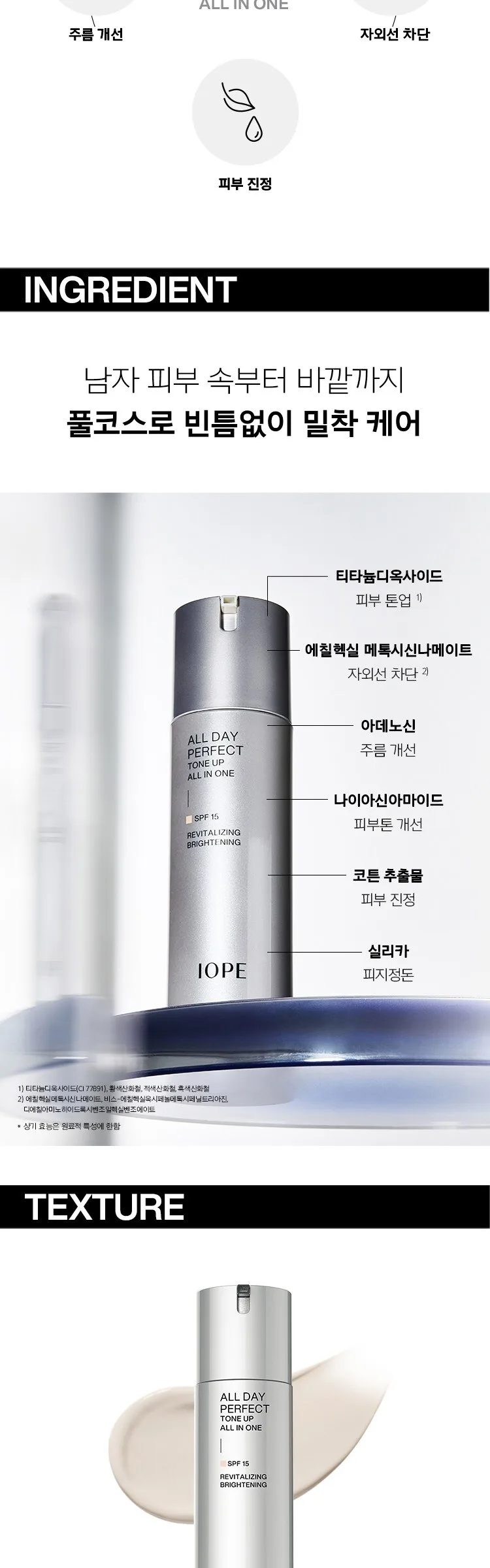 IOPE Men All Day Perfect Tone Up All-in-One 120ml Detail