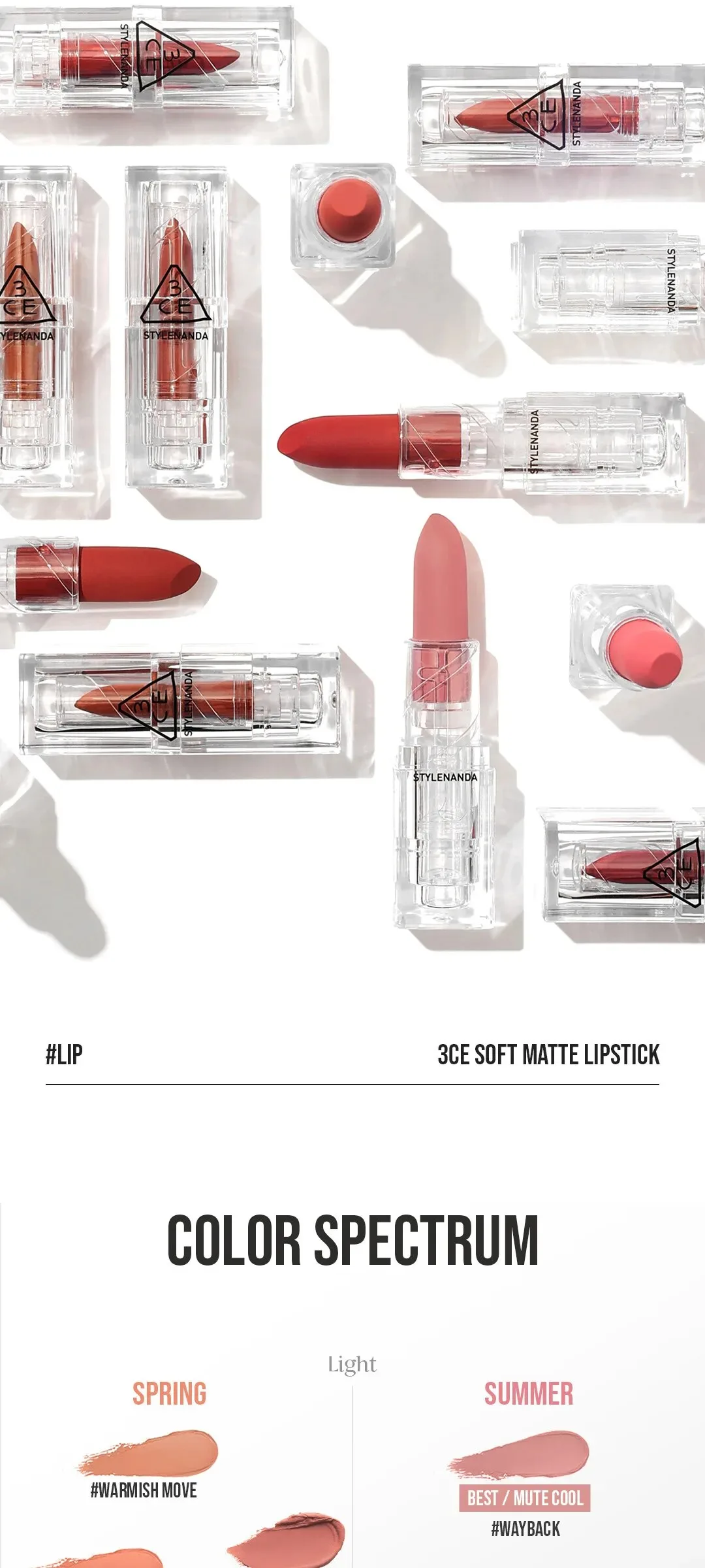 3CE Soft Matte Lipstick 3.5g Detail