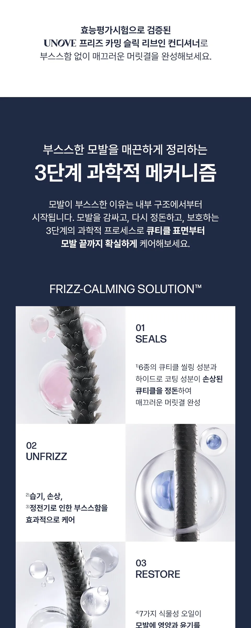 UNOVE Frizz Calming Sleek Leave-In Conditioner 150ml Detail