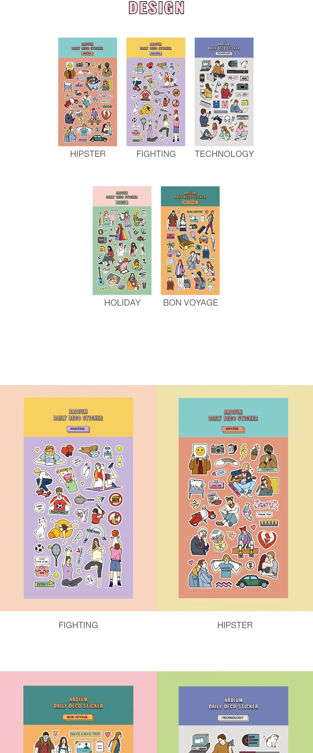Ardium Daily Deco Sticker 5 Set Detail