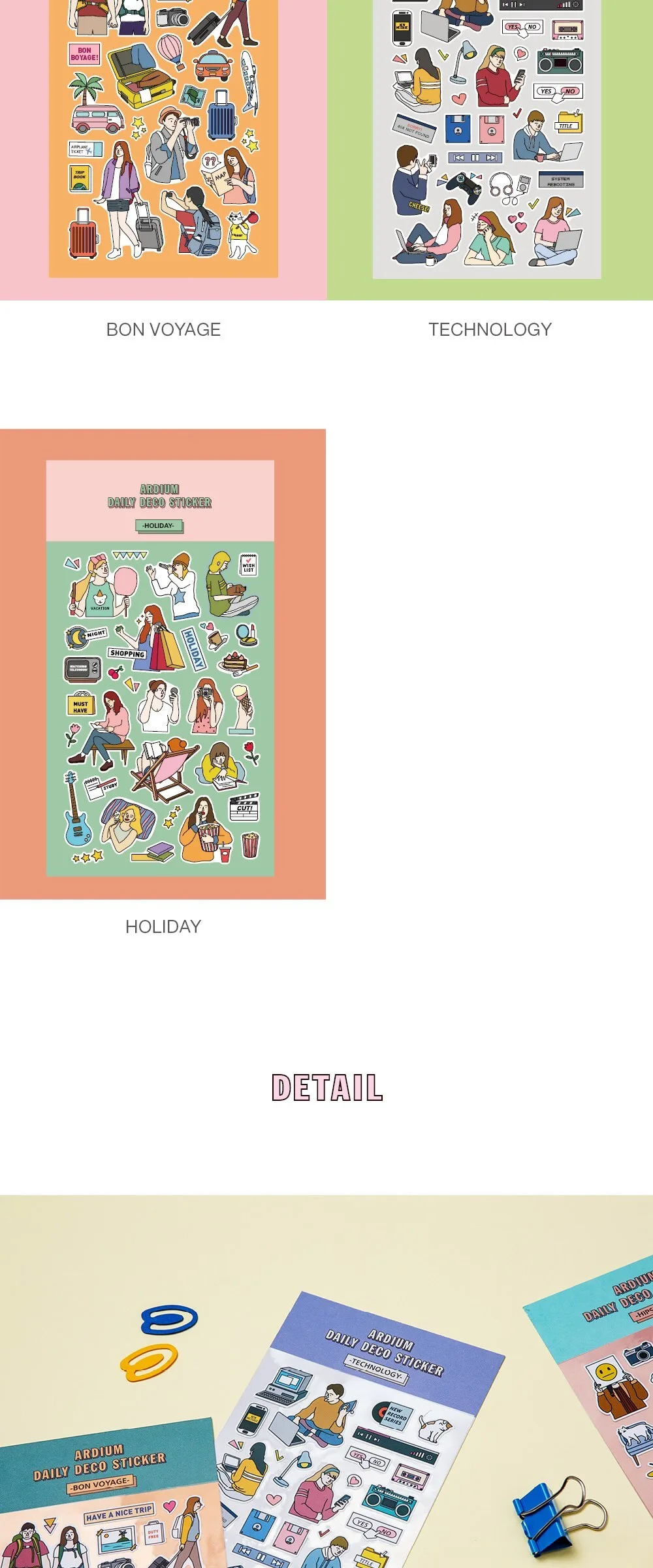 Ardium Daily Deco Sticker 5 Set Detail