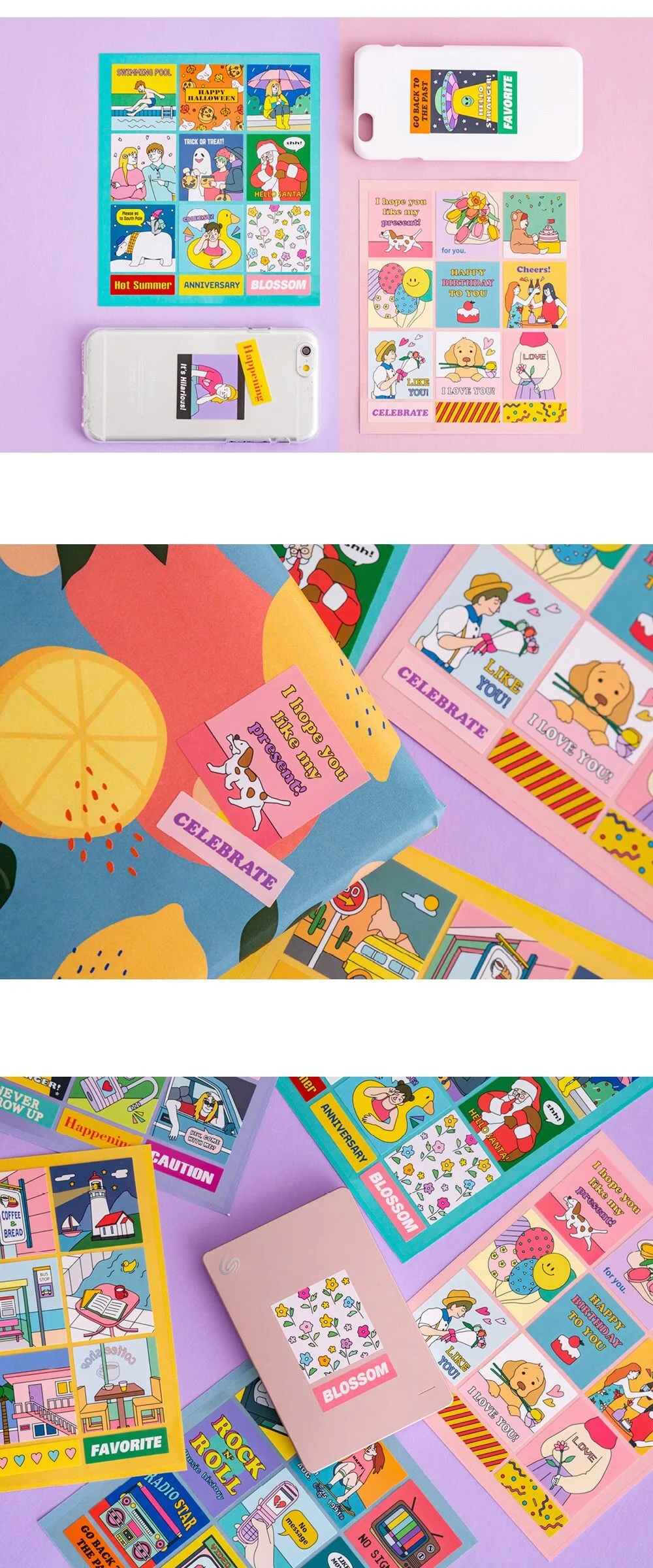 Ardium Square Point Sticker 4 Set Mixed Color 2 Sets Detail