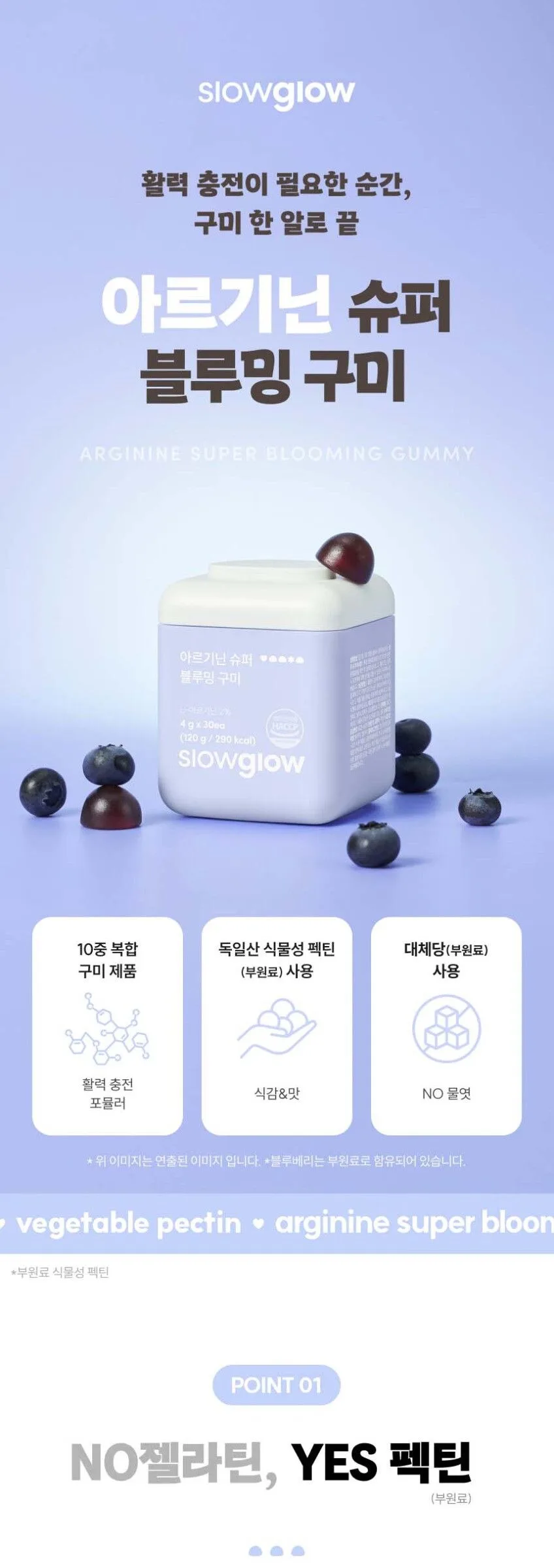 slowglow Blooming Arginine Gummy Arginine 30ea 120g Detail