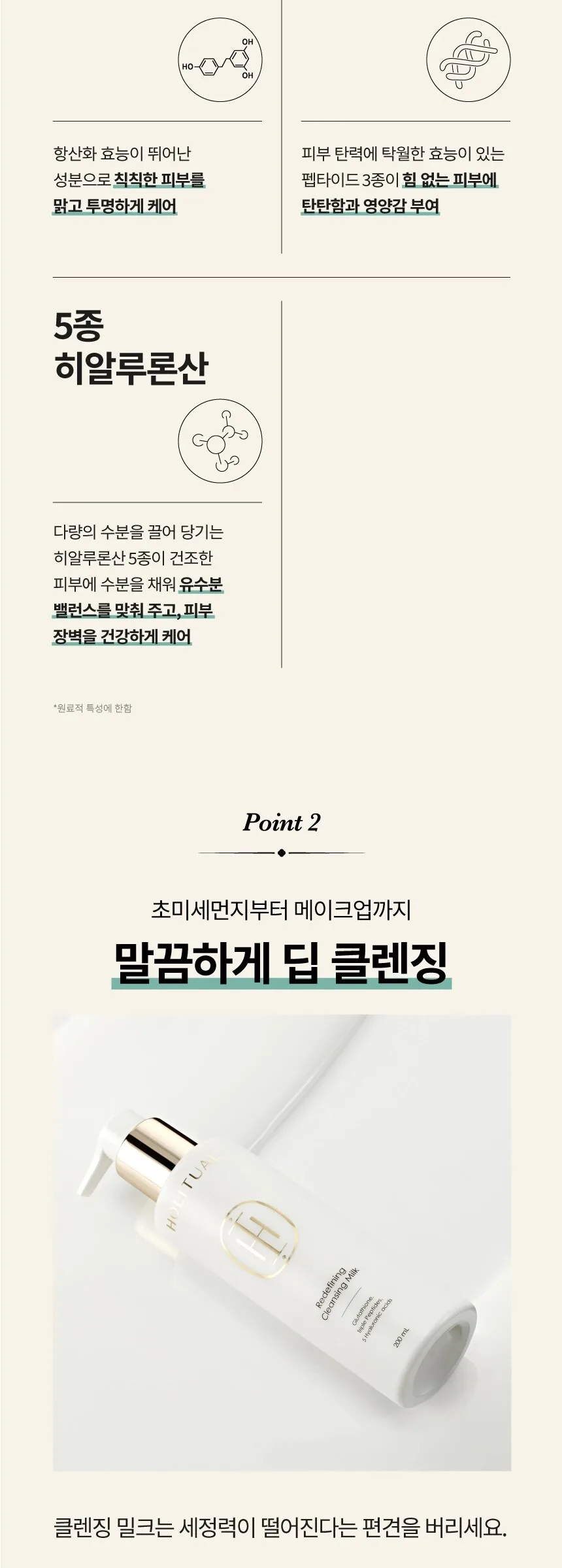 HOLITUAL Redefining cleansing Milk 200ml Detail