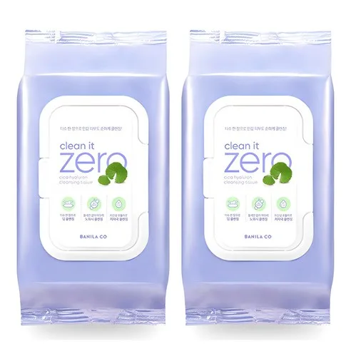 BANILA CO Clean It Zero Cica Hyaluron Cleansing Tissue 80 Wipes 2 Pack