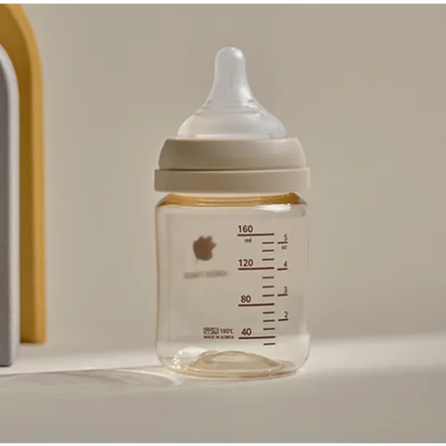 Green Finger Bebegrow PPSU Feeding Bottle Twin Pack (Bottle Only) - Cream+Beige 160ml Set - Image 3