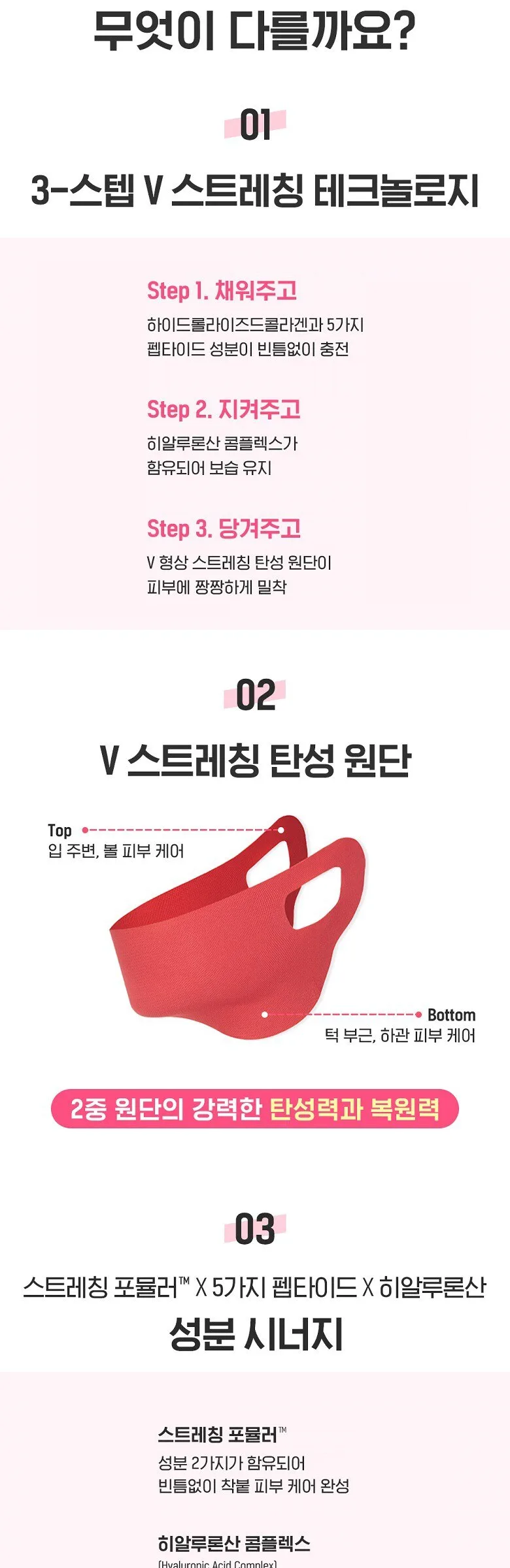 Bellasu V Stretching Band Mask 5pcs Pack Detail