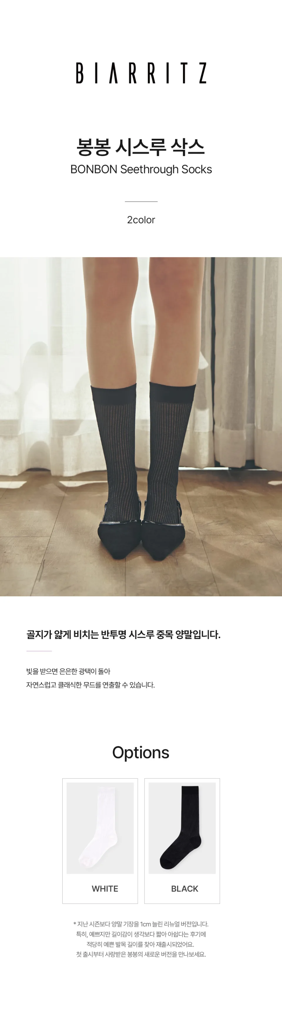 Biarritz Bongbong See-Through Socks 3PACK (2 Colors) - Renewal Ver. Detail