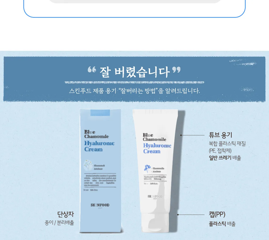 SKINFOOD Blue Chamomile Hyaluronic Cream 70ml Detail