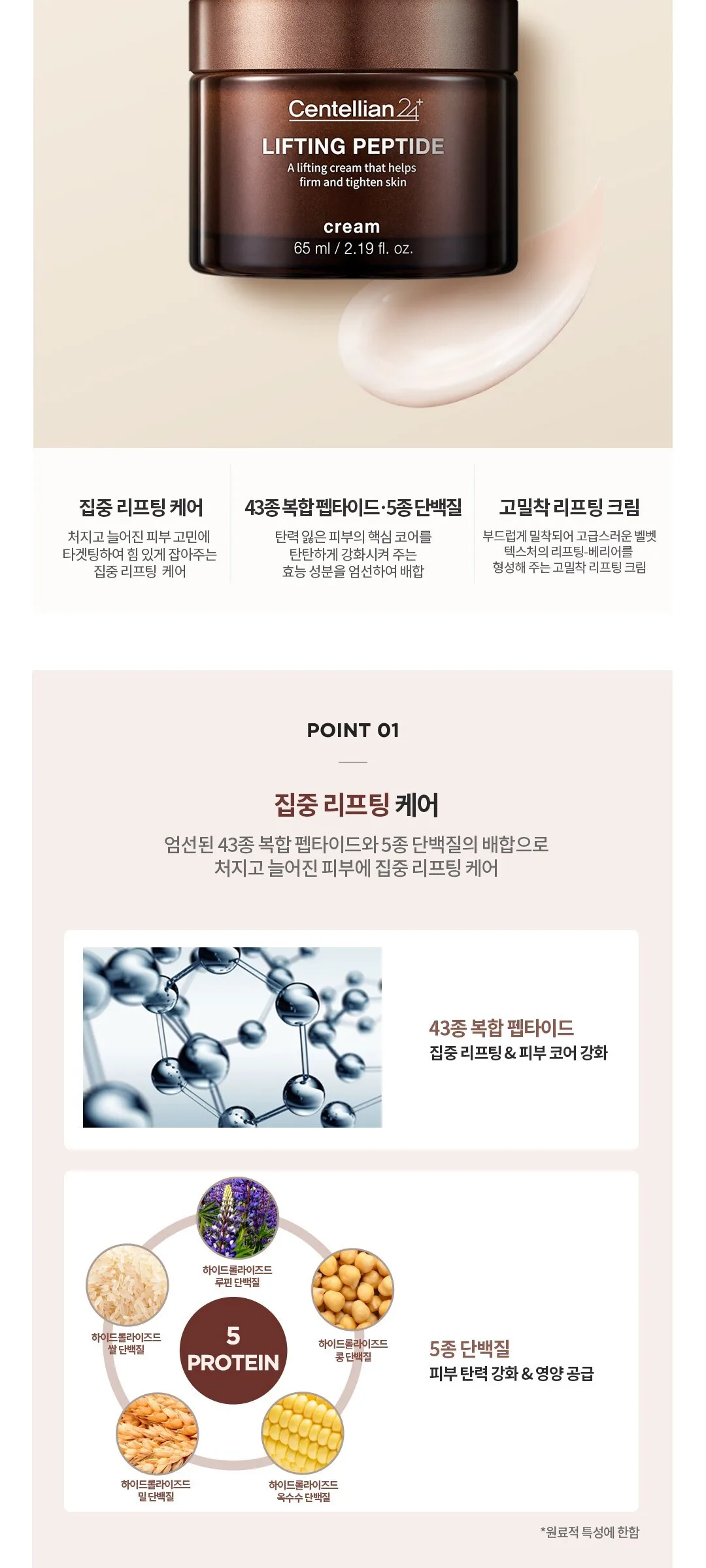 Centellian24 Lifting Peptide Cream 65ml Detail