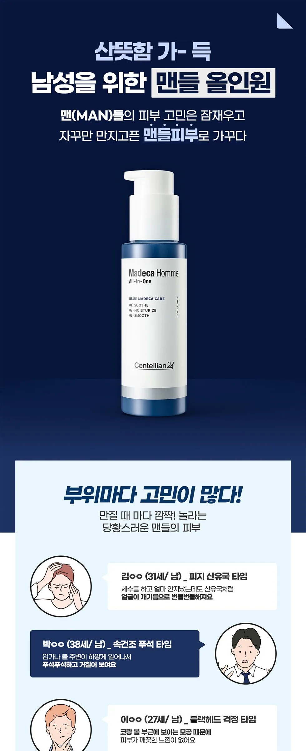Centellian24 Madeca Homme All-in-One Essence 125ml 2pcs Detail