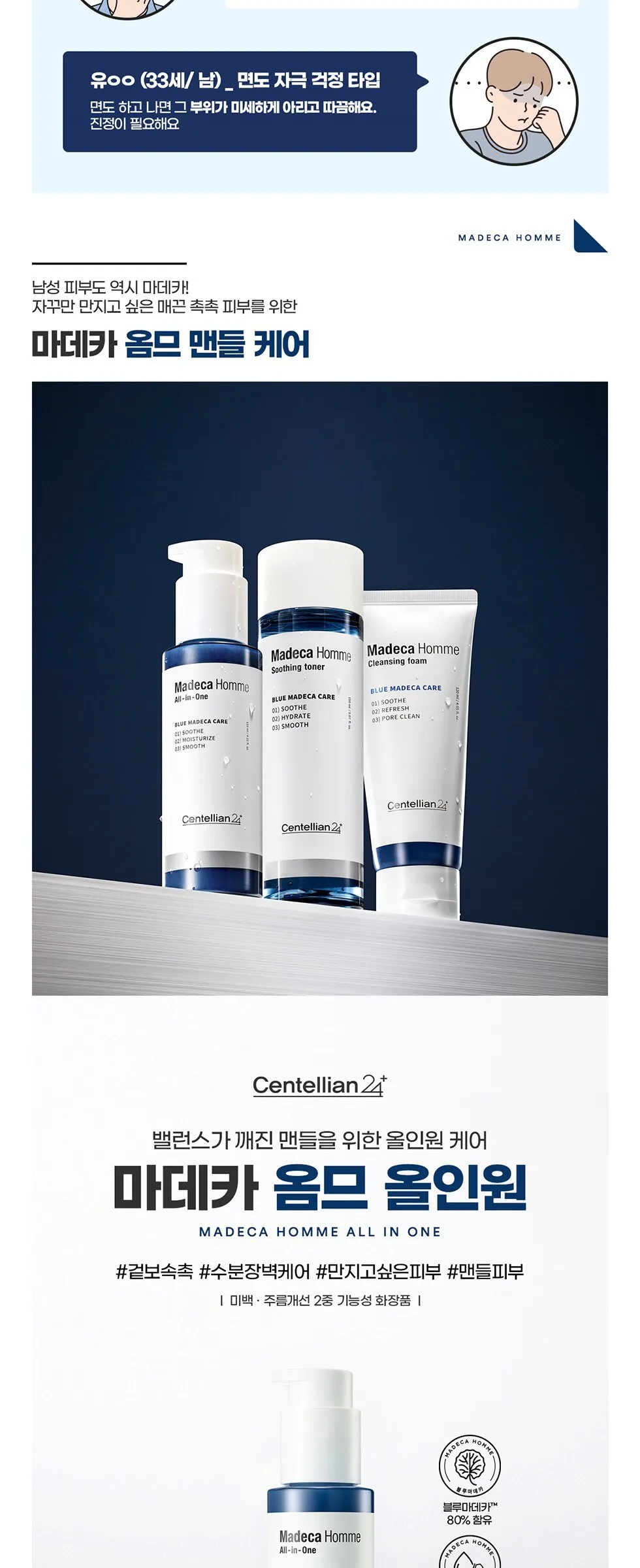 Centellian24 Madeca Homme All-in-One Essence 125ml 2pcs Detail