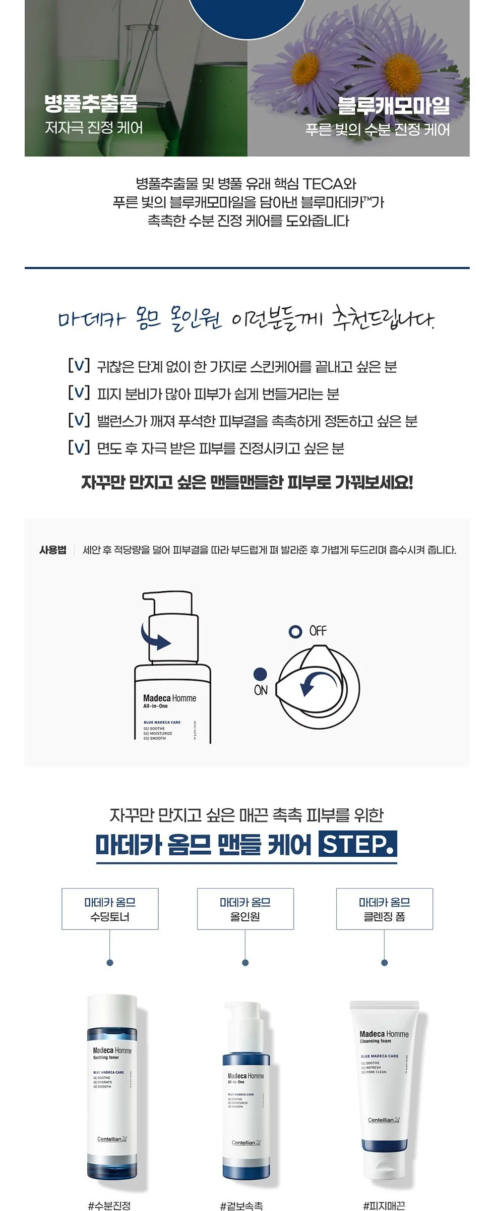 Centellian24 Madeca Homme All-in-One Essence 125ml 2pcs Detail