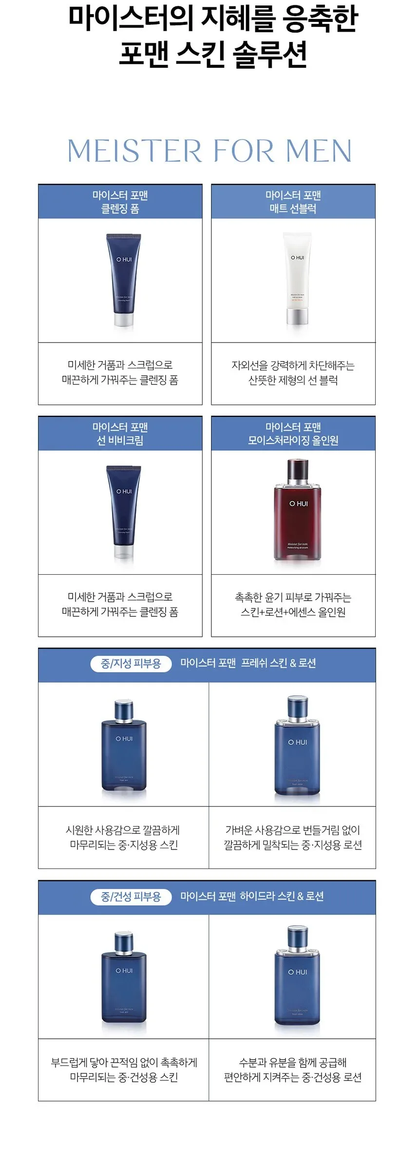 O HUI Meister For Men Hydra Skin 150ml Detail