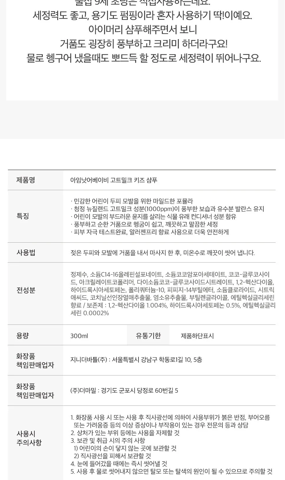 I’m Not A Baby Kids Shampoo 500ml Detail