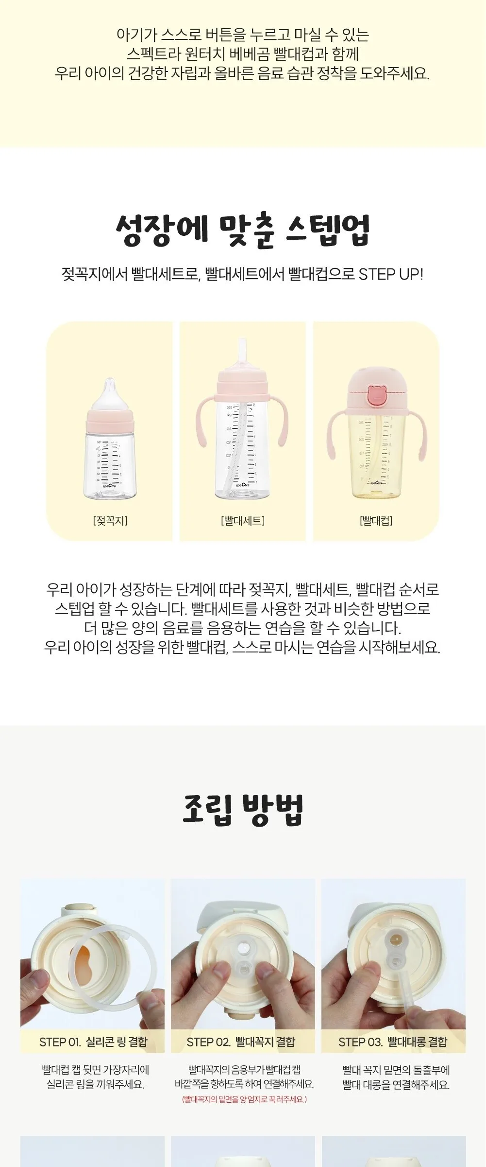 Spectra One Touch Bebebear Straw Cup 150 ml Detail