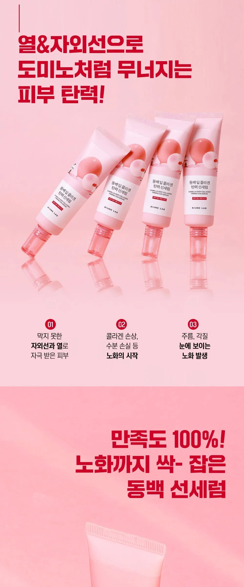 ROUND LAB Dongbaek Deep Collagen Elasticity Sun Serum SPF50+ PA++++ 50ml Detail
