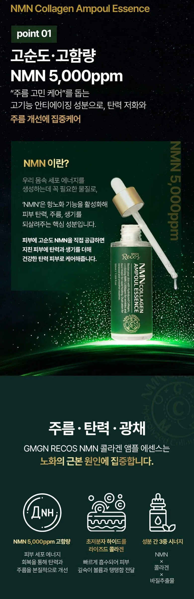 GMGN Recos NMN Collagen Ampoule Essence 50ml Detail