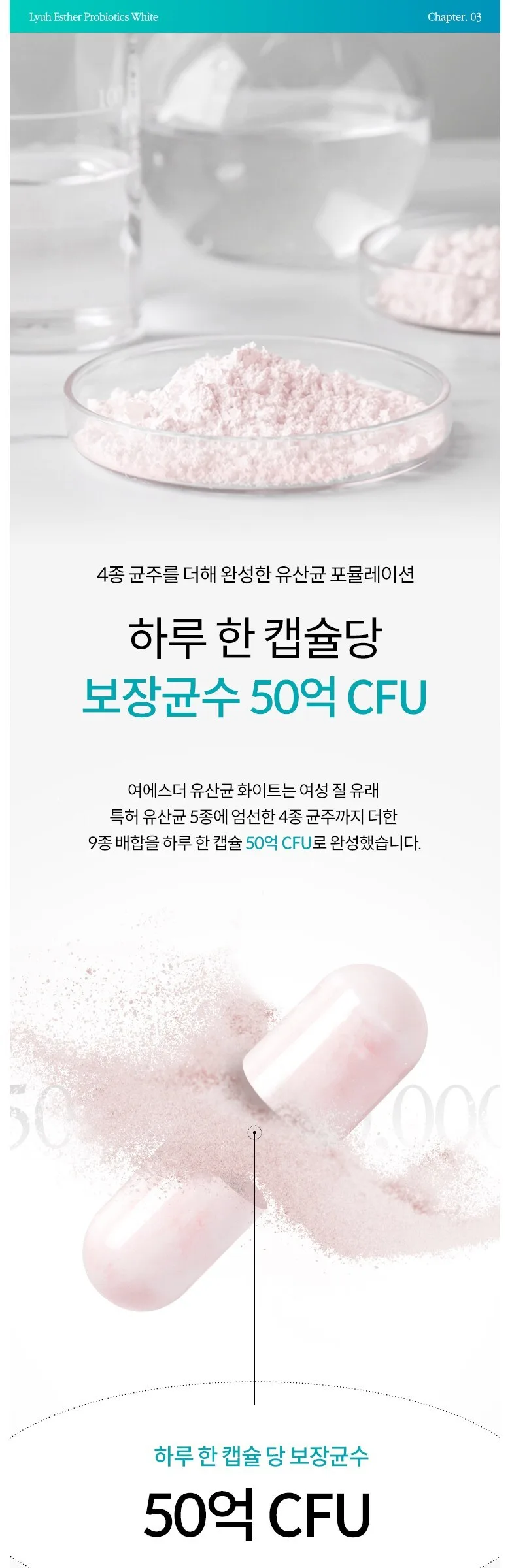 ESTHER FORMULA Vaginal-Origin Probiotic White with Prebiotics (30 days x 2 boxes) Detail