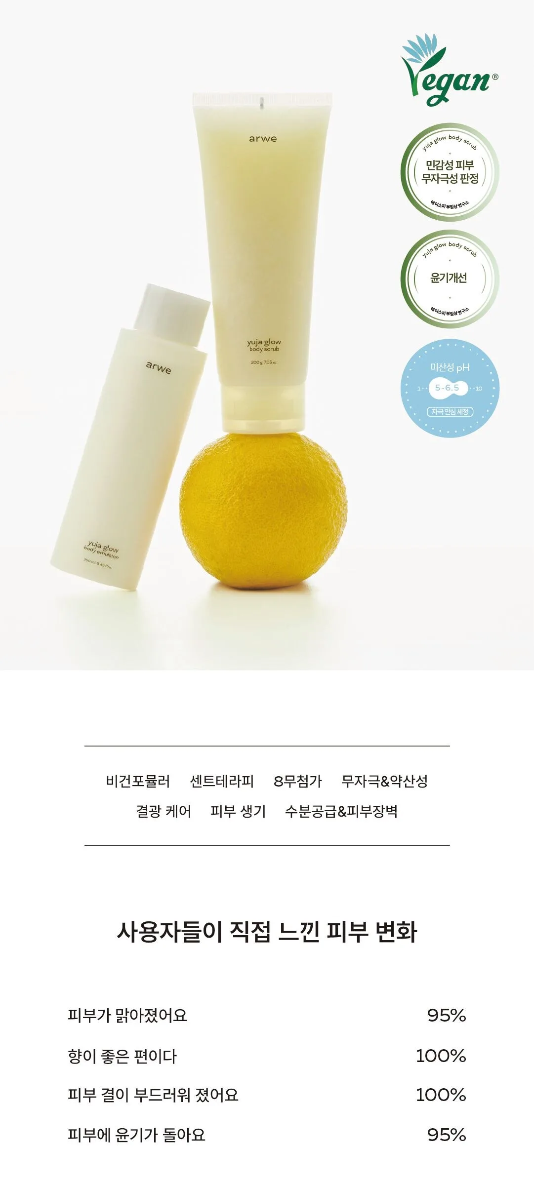 ARWE Yuza Glow Body Scrub 200g Detail
