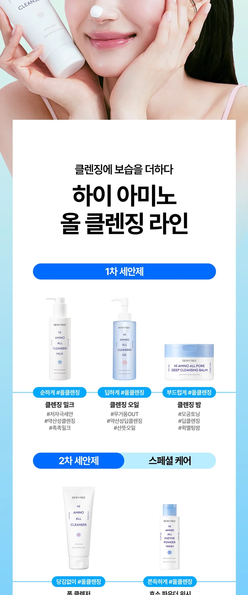 Dewytree Hi Amino All Cleansing Milk 200ml + Refill 200ml Set Detail