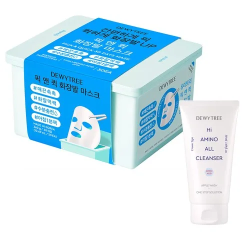 DEWYTREE Special Pick & Quick 30 Days Mask 380g 30sheets (Hyaluronic Acid AHA) + Hi Amino Cleanser 50ml