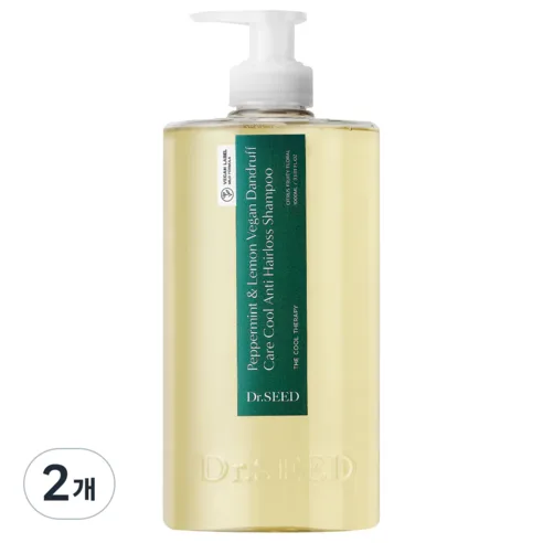 Dr. Seed Peppermint & Lemon Vegan Dandruff Care Cool Hair Loss Shampoo 1L x 2 Pack