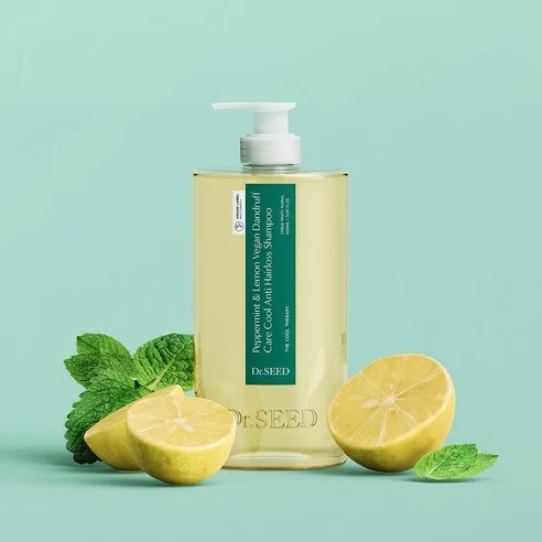 Dr. Seed Peppermint & Lemon Vegan Dandruff Care Cool Hair Loss Shampoo 1L x 2 Pack - Image 3