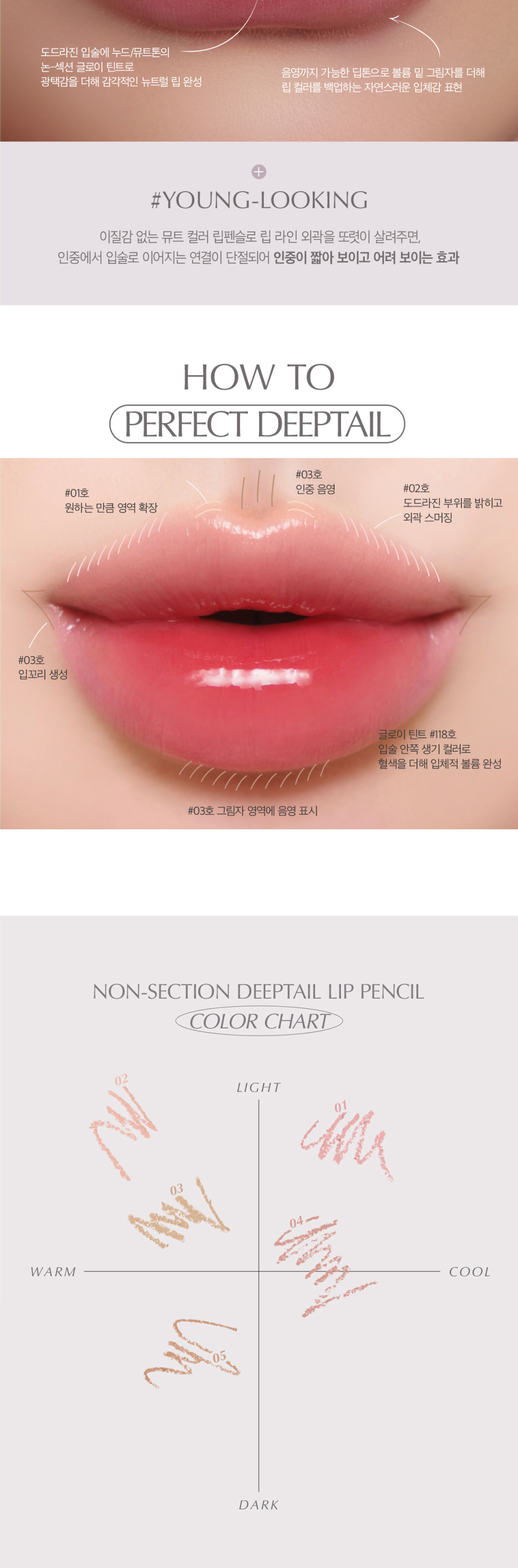 Eckmul Non-Section Deep Tail Lip Pencil 2-Set (Choose 2) - Eckmul Lip Pencil 2 SET Detail