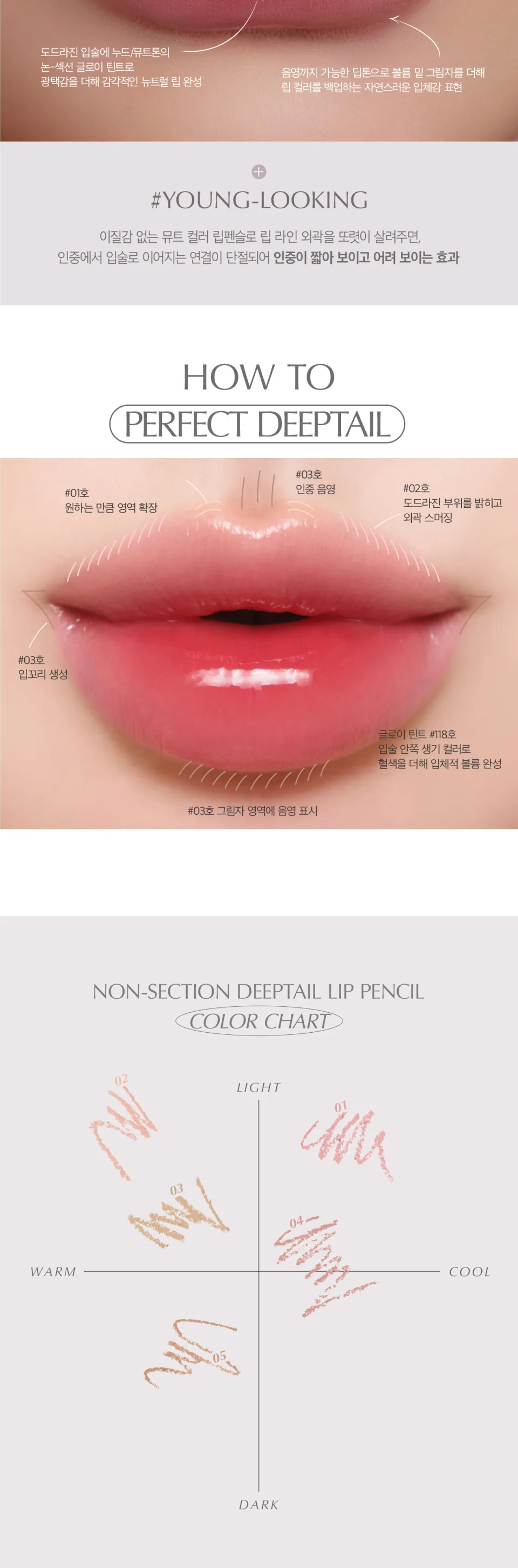 Eckmul Non-Section Deep Tail Lip Pencil 2-Set (Choose 2) - Eckmul Lip Pencil 2 SET Detail