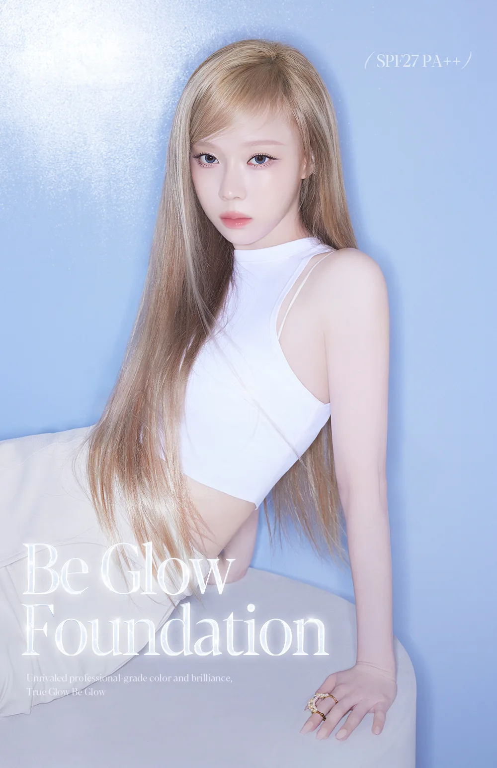 Espoir Be Glow Foundation SPF27 PA++ (Includes True Glow Foundation Brush + Mini Foundation #웨딩피치 + Mini Primer 7g) Detail