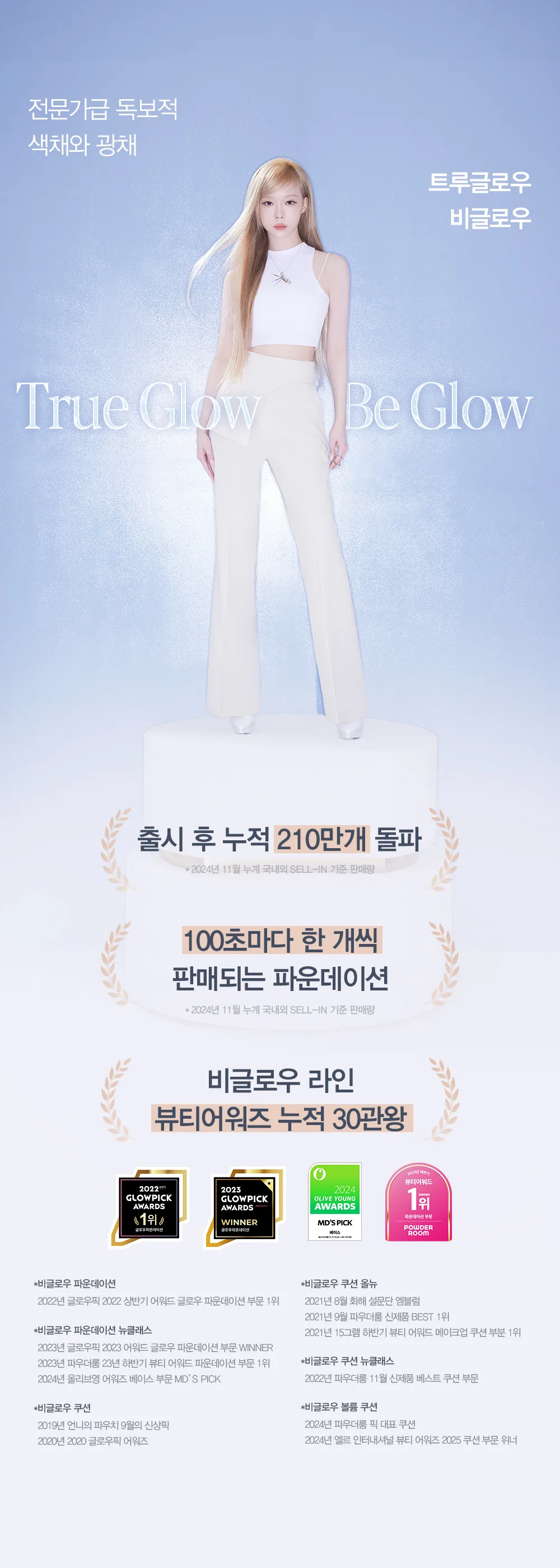 Espoir Be Glow Foundation SPF27 PA++ (Includes True Glow Foundation Brush + Mini Foundation #웨딩피치 + Mini Primer 7g) Detail