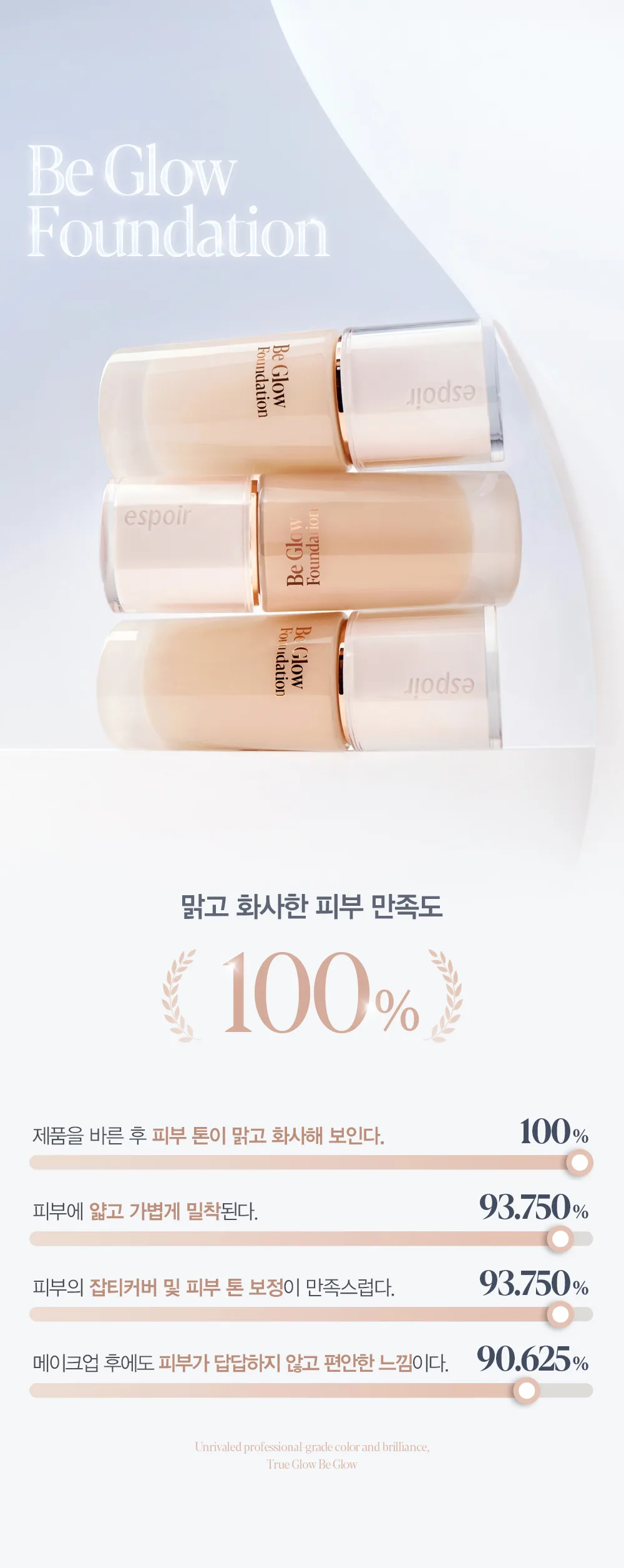 Espoir Be Glow Foundation SPF27 PA++ (Includes True Glow Foundation Brush + Mini Foundation #웨딩피치 + Mini Primer 7g) Detail