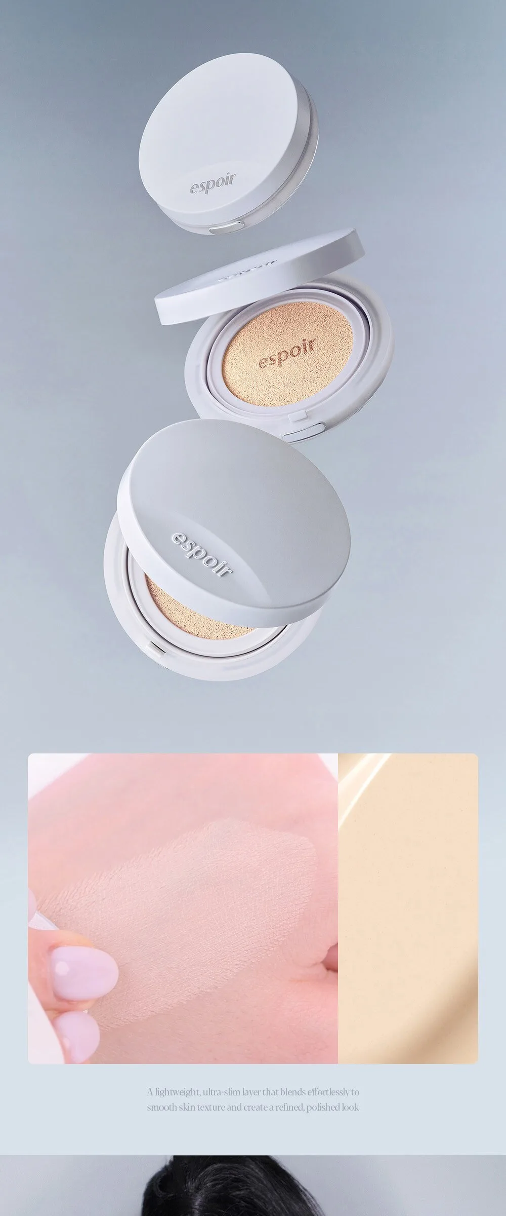 Espoir Silk Skin Layer Cushion 13g 1pc 20.5 Peach Oolong Detail