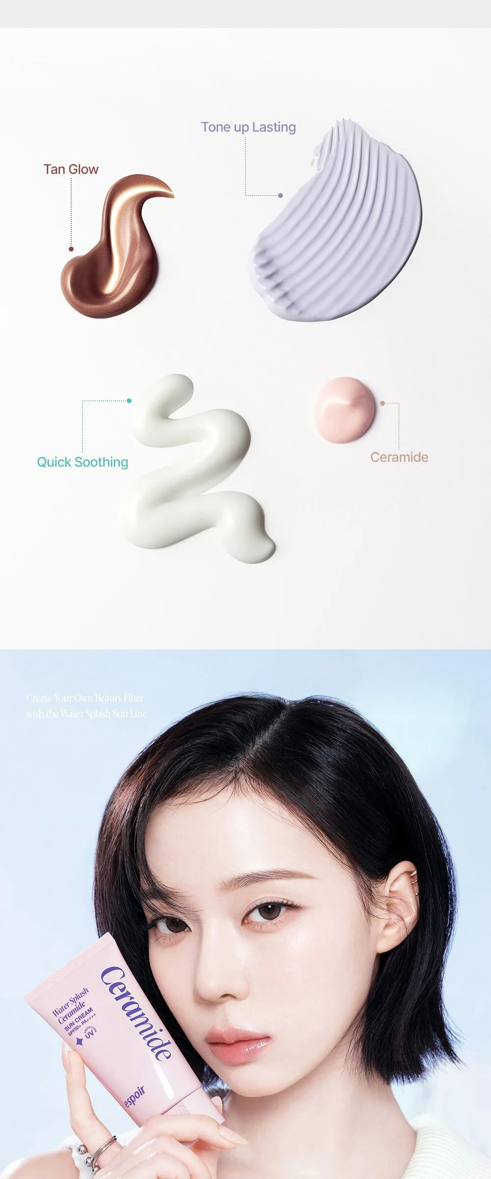 Espoir Water Splash Ceramide Suncream SPF50+ PA++++ 50ml Detail