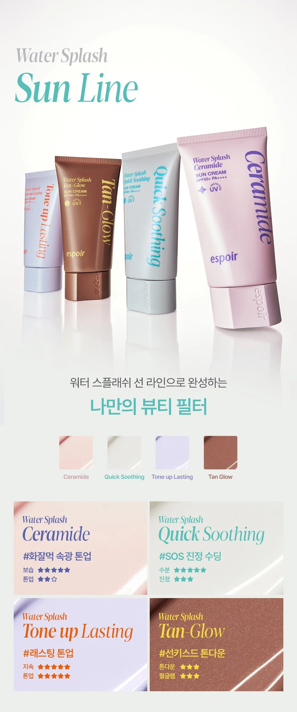 Espoir Water Splash Suncream Quick Soothing SPF50+ PA++++ 50ml Detail