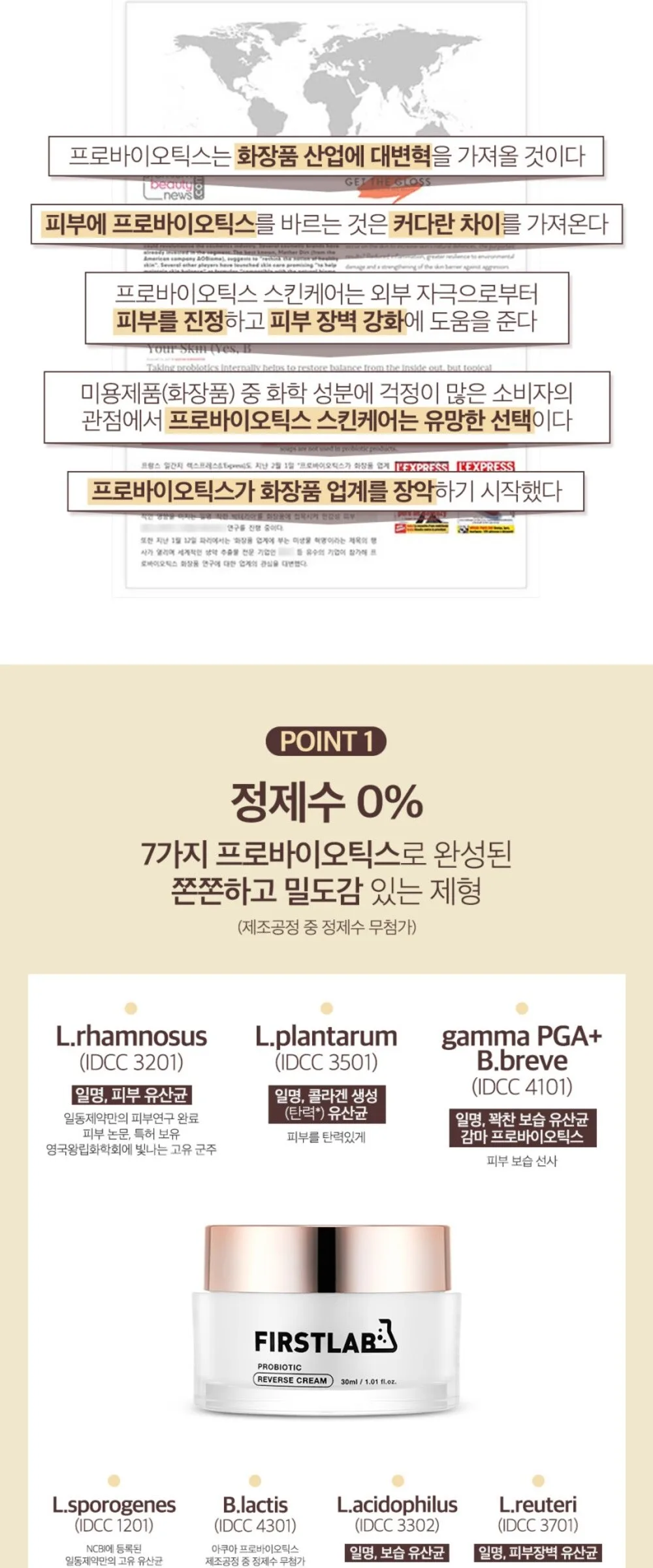 FIRSTLAB Probiotic Reverse Cream 30ml Facial Cream Detail
