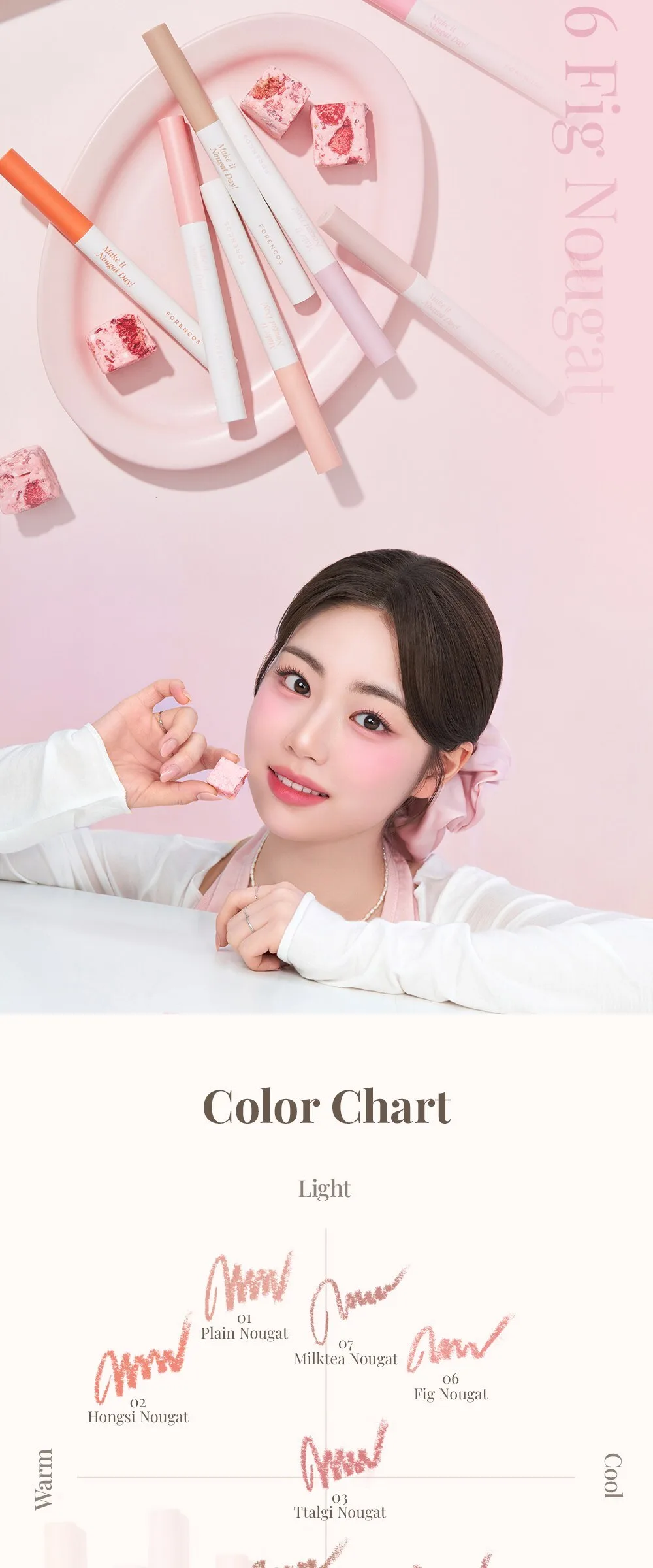 FORENCOS Nuga Hydrate and Fit Lip Pencil 0.8g 06 Pig Nuga Detail