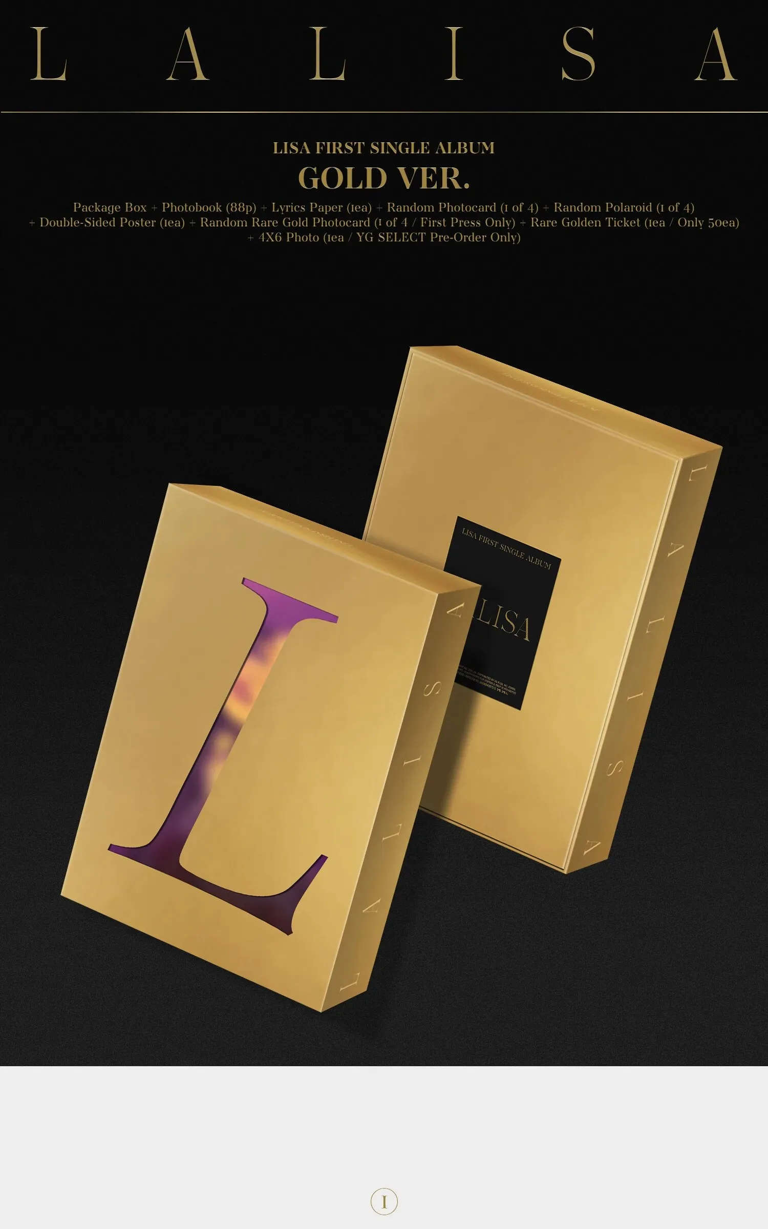 LISA – FIRST SINGLE ALBUM LALISA (Gold Version) Detail