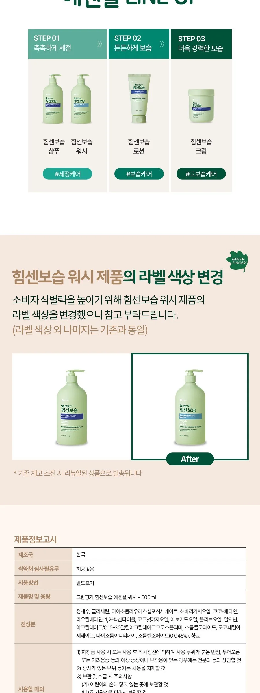 Green Finger Essential Wash Baby Body Wash 500ml Detail