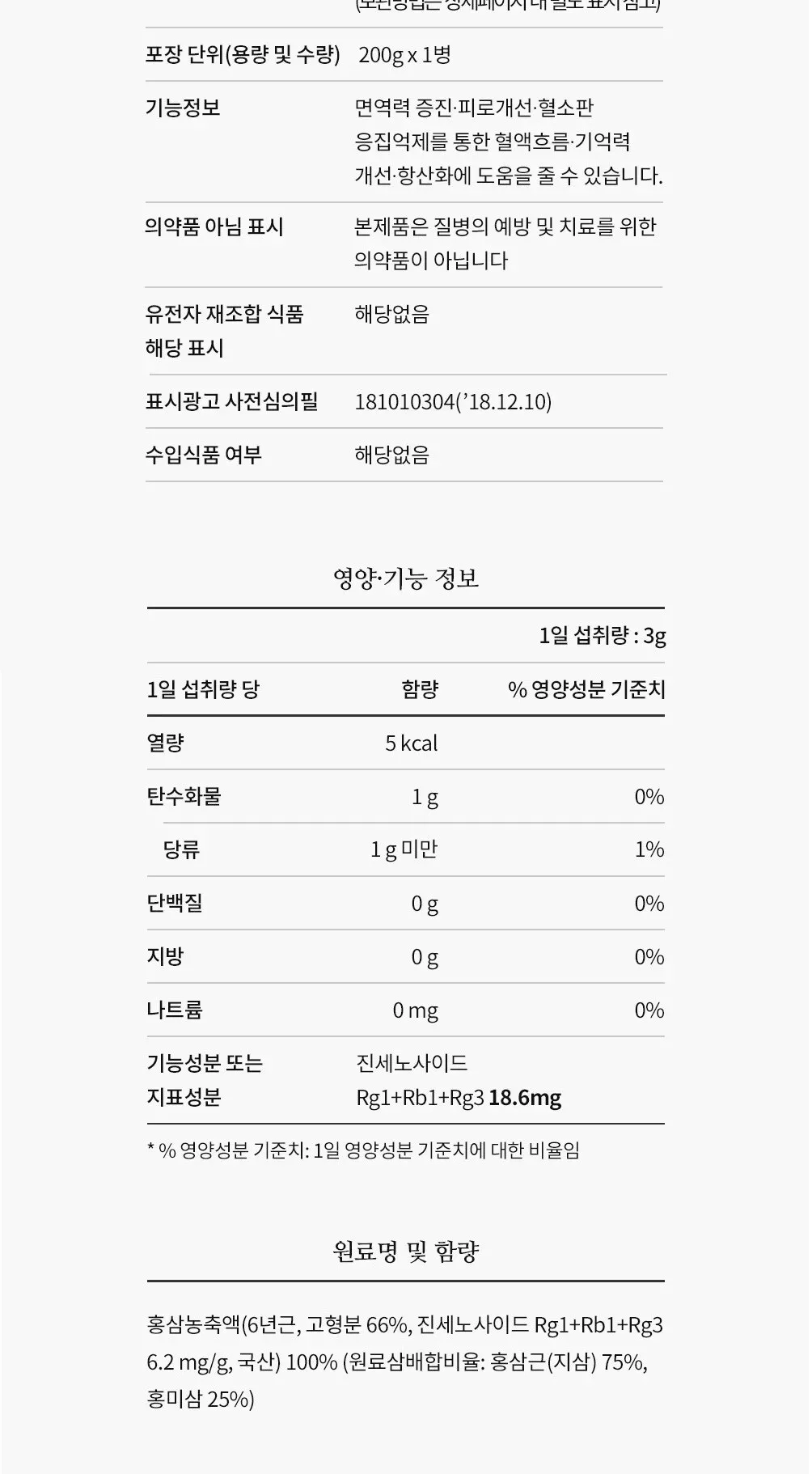 JUNG KWAN JANG HONGSAMJUNG Korean Red Ginseng Extract Master Class 200g Detail