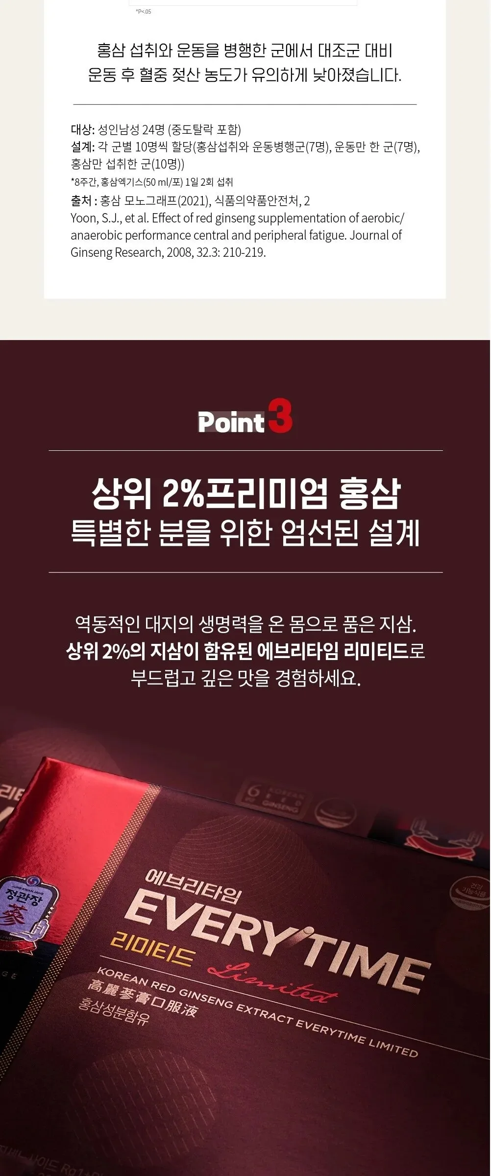 JUNG KWAN JANG EVERYTIME Limited Korean Red Ginseng Extract 10ml x 30 Sticks Detail
