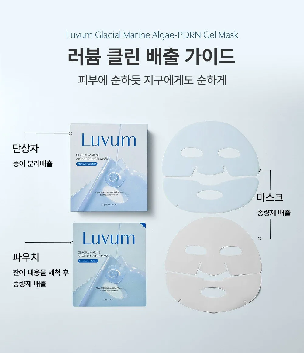 LUVUM Glacial Marine Water PDRN Gel Mask 33g 5 Sheets Detail