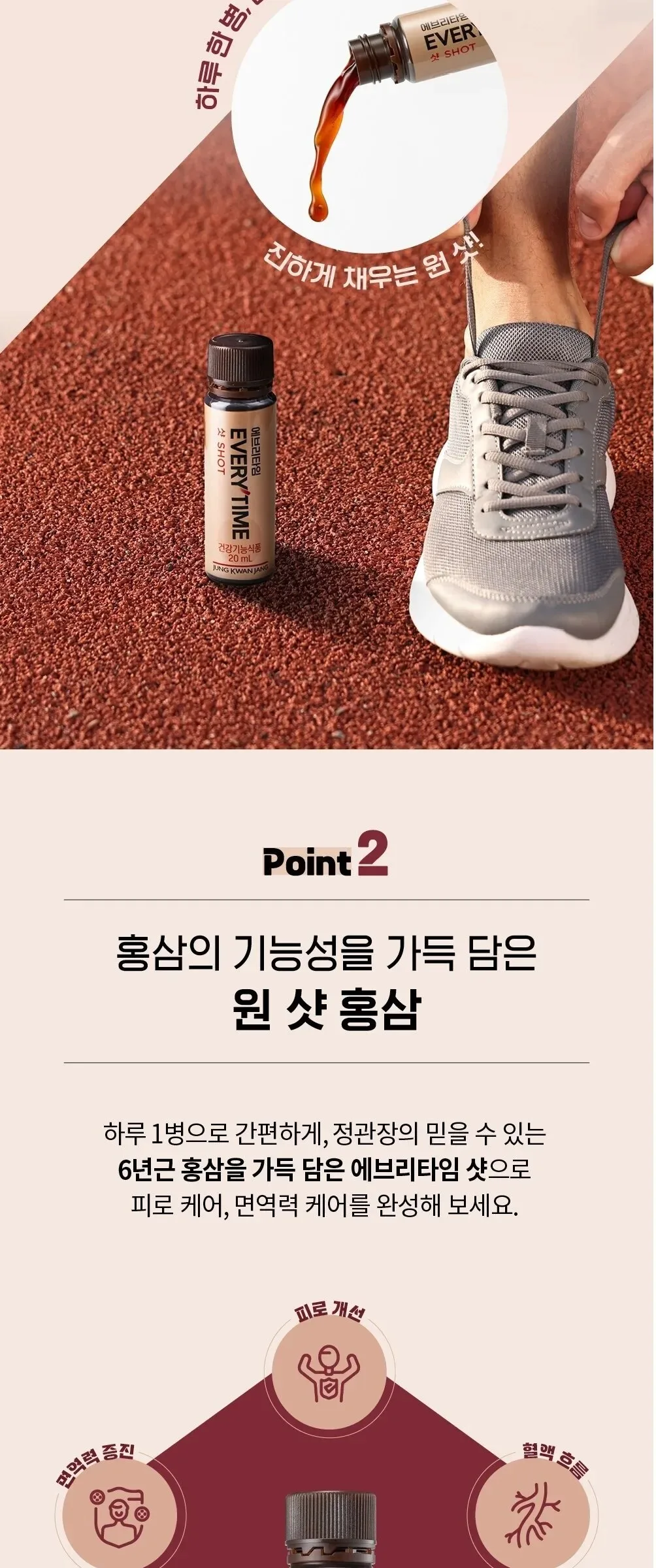 JUNG KWAN JANG EVERYTIME SHOT Korean Red Ginseng 20ml x 20Bottles Detail