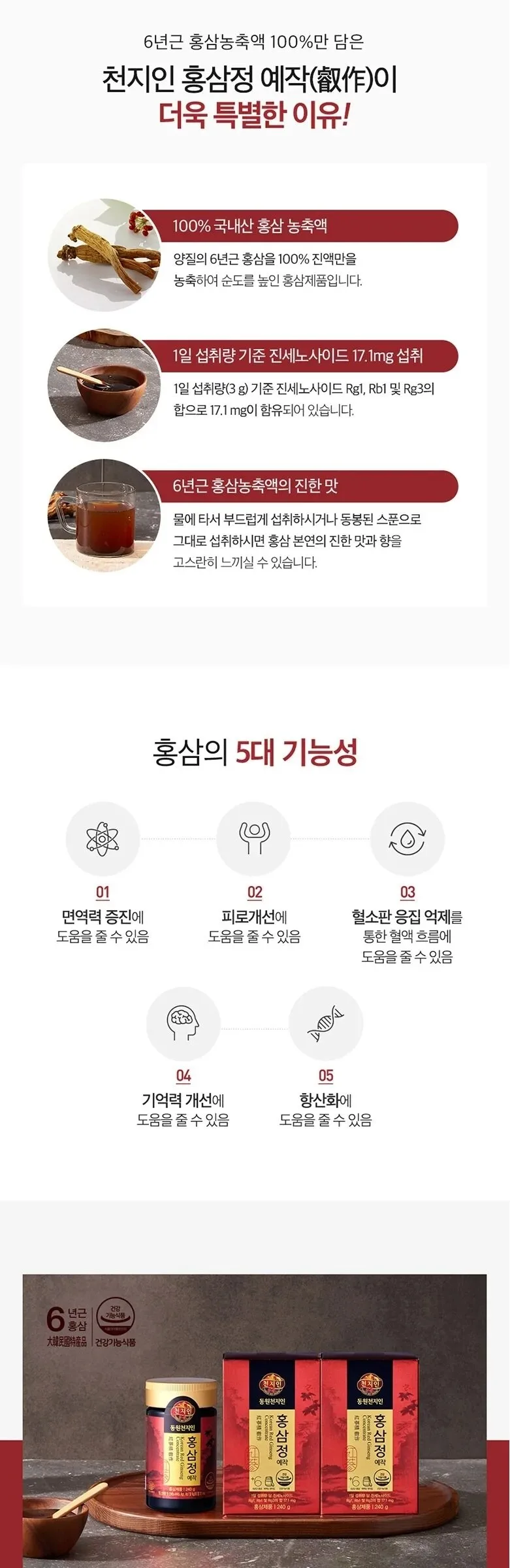 Cheonjiin KOREAN RED GINSANG Concentrate 240g Detail