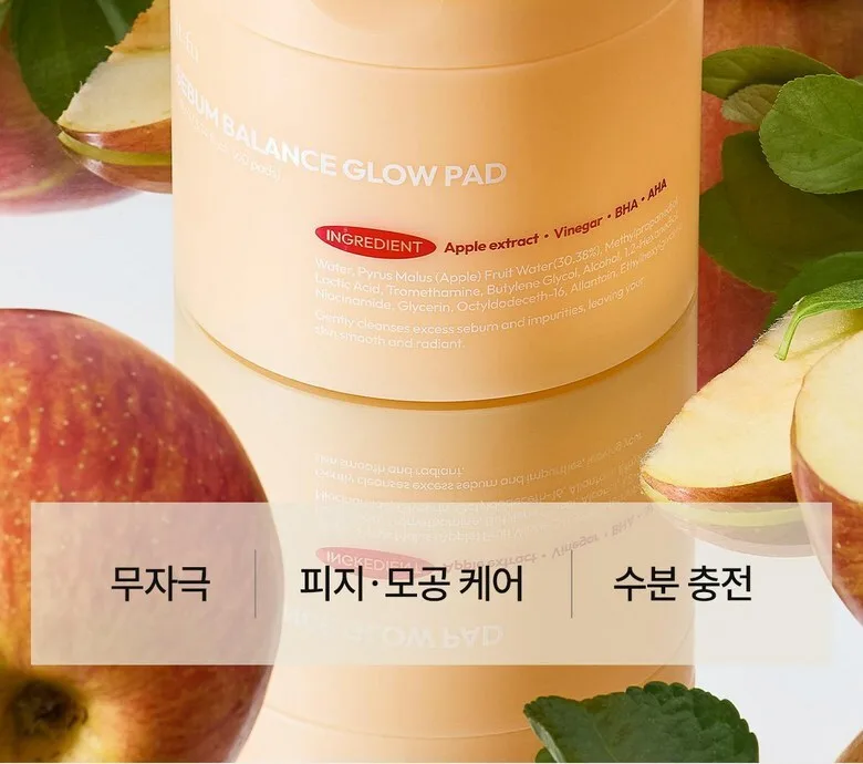 it:fu Glow Balance Glow Pad Peeling Toner Pads with AHA BHA Apple Extract 60 Pads Detail